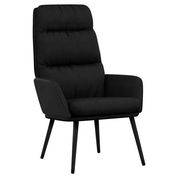 The Living Store Relaxstoel - Fauteuil - Zwart - 70 x 77 x 98 cm - Stevig en comfortabel