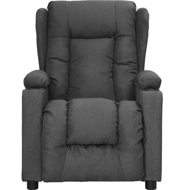 The Living Store Verstelbare Fauteuil - Donkergrijs - 72.5 x 96 x 99.5 cm - Met 2 Bekerhouders