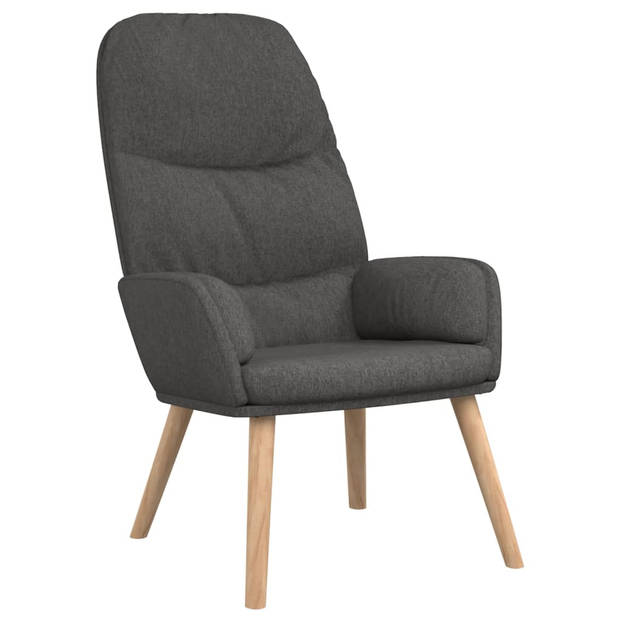 The Living Store Fauteuil Relaxstoel - Donkergrijs - 70 x 77 x 98 cm - Dik gevoerd en zacht aanvoelende stof