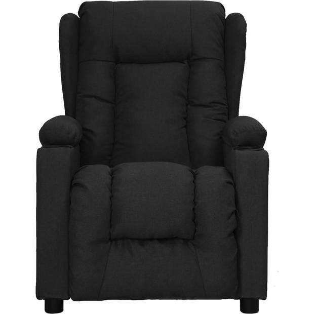 The Living Store Verstelbare Fauteuil - Zwart - 72.5x96x99.5 cm - Met 2 Bekerhouders