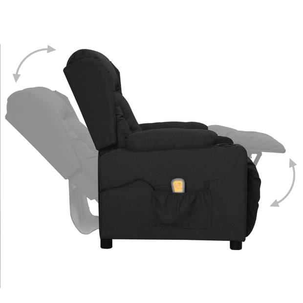 The Living Store Sta-Op Verstelbare Massagestoel - Zwart - 72.5 x 136.5 x 99.5 cm - 6-punts trillingsmassage