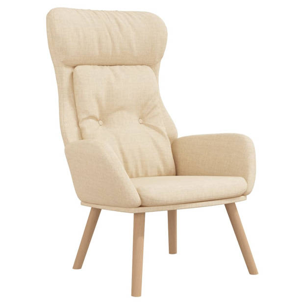 The Living Store Fauteuil Relaxstoel - Dik gevoerd - Crème - 70 x 77 x 94 cm