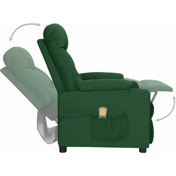 The Living Store Massagefauteuil Groen - Verstelbaar - 6-Punts Massage - Comfortabele Zitting - Sterk en Stabiel Frame