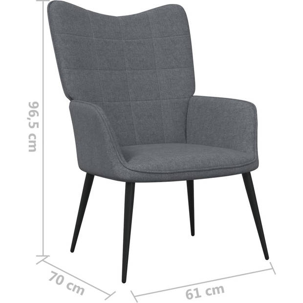 The Living Store Relaxstoel - Comfort - Stoelen - 61x70x96.5 cm - Donkergrijs