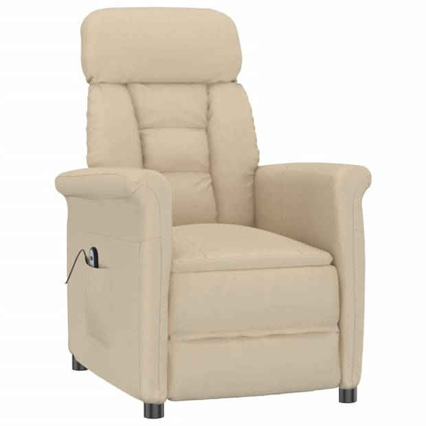 The Living Store Relaxfauteuil Kunstsuède Elektrisch Verstelbaar - 73 x 93 x 104 cm - Crème