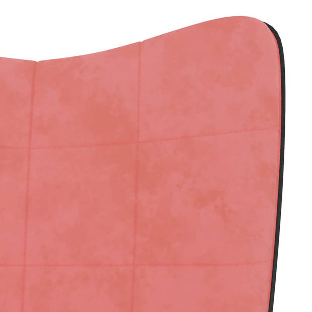 vidaXL Relaxstoel fluweel en PVC roze