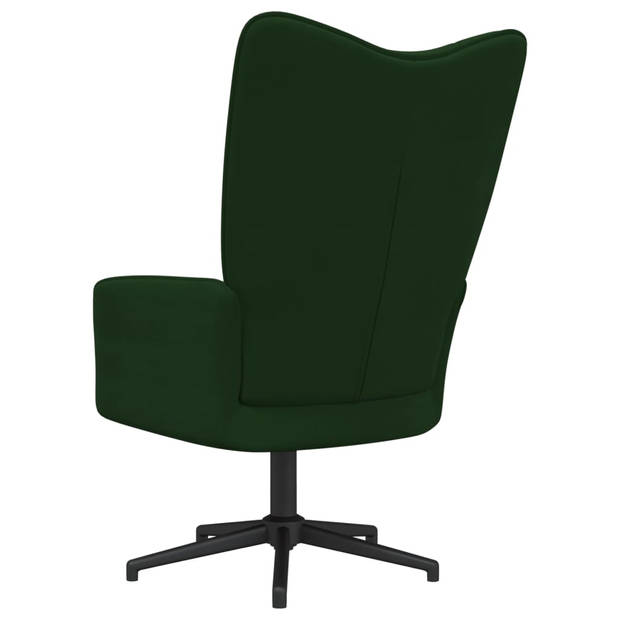 The Living Store Relaxstoel Stoelen - 62 x 68 x 91 cm - Donkergroen Fluweel