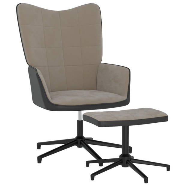 The Living Store Relaxstoel - - Fauteuil - 62x68x98 cm - Lichtgrijs