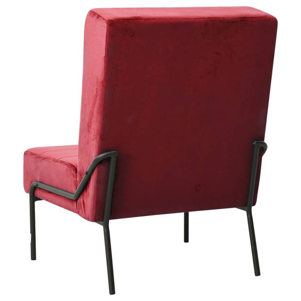 The Living Store Relaxstoel - 65x79x87 cm - Kleur- wijnrood en zwart