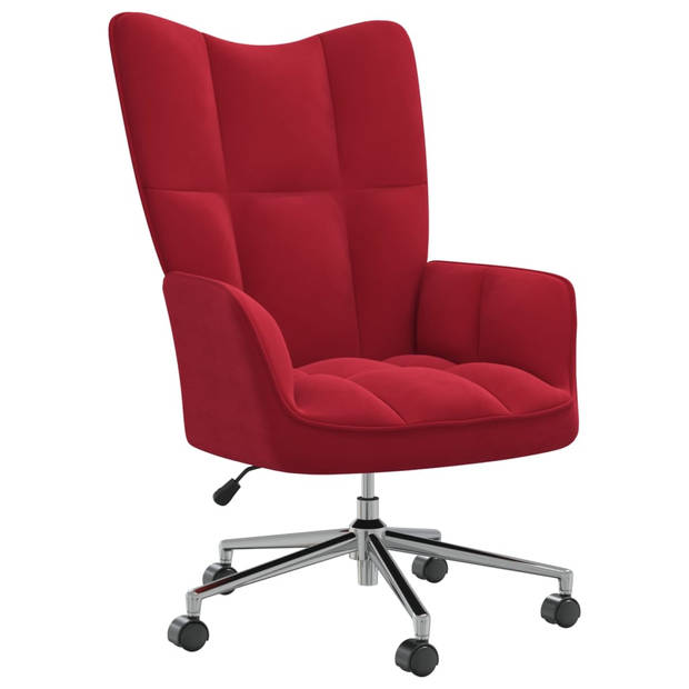 The Living Store Relaxstoel Ergonomic - Bureaustoel - Wijnrood - 61.5 x 69 x (94.5 - 102) cm - Verstelbaar