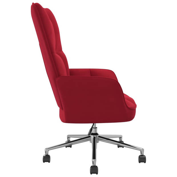 The Living Store Relaxstoel Ergonomic - Bureaustoel - Wijnrood - 61.5 x 69 x (94.5 - 102) cm - Verstelbaar