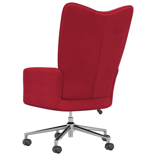 The Living Store Relaxstoel Ergonomic - Bureaustoel - Wijnrood - 61.5 x 69 x (94.5 - 102) cm - Verstelbaar