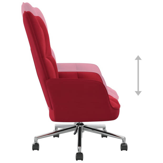 The Living Store Relaxstoel Ergonomic - Bureaustoel - Wijnrood - 61.5 x 69 x (94.5 - 102) cm - Verstelbaar