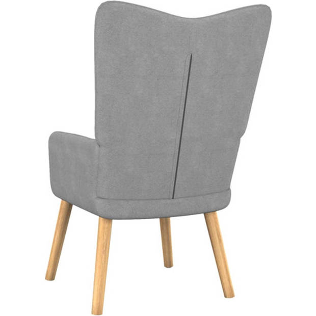 The Living Store Relaxstoel Fika - Fauteuil - Lichtgrijs - 61.5 x 69 x 95.5 cm