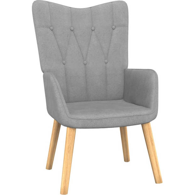 The Living Store Relaxstoel Fika - Fauteuil - Lichtgrijs - 61.5 x 69 x 95.5 cm