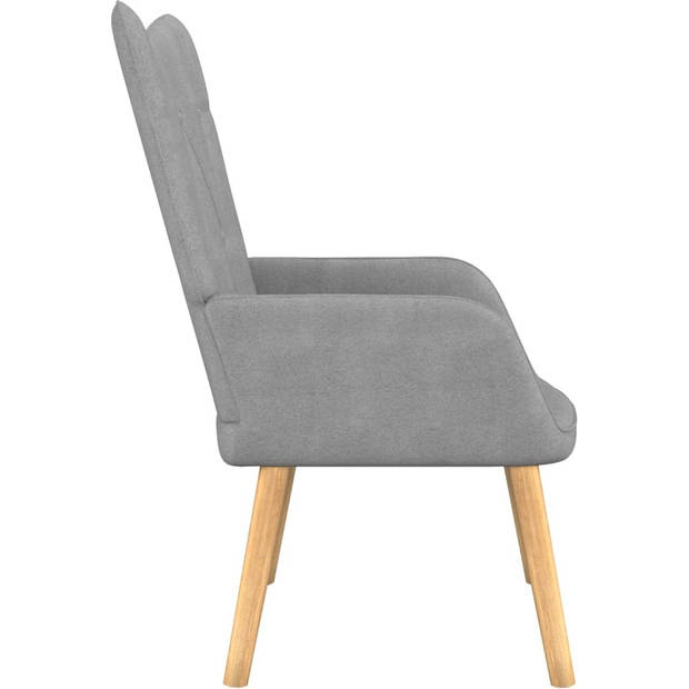 The Living Store Relaxstoel Fika - Fauteuil - Lichtgrijs - 61.5 x 69 x 95.5 cm