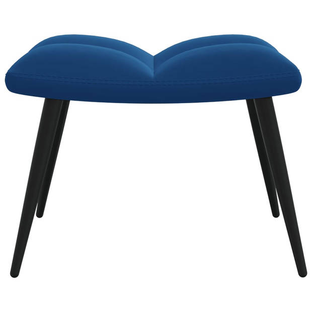 The Living Store Relaxstoel Oren - Blauw Fluweel - 61x70x96.5cm - Duurzaam en Comfortabel