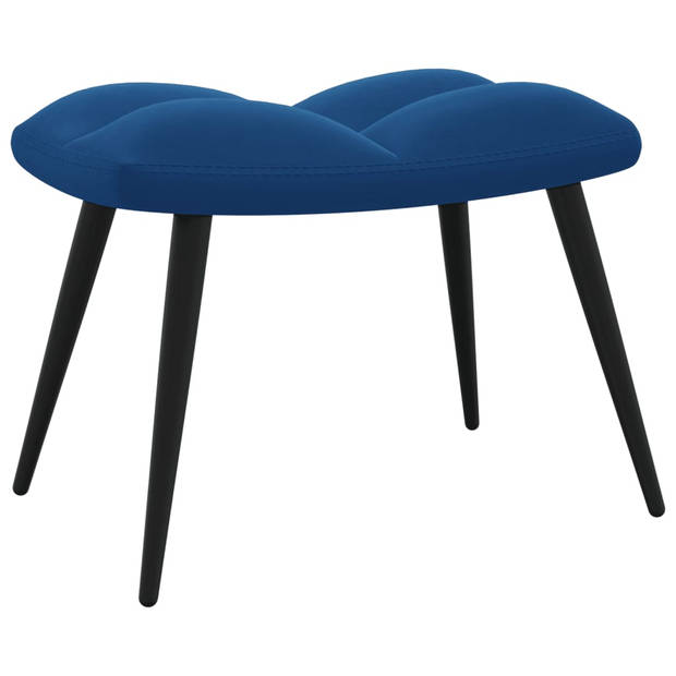 The Living Store Relaxstoel Oren - Blauw Fluweel - 61x70x96.5cm - Duurzaam en Comfortabel