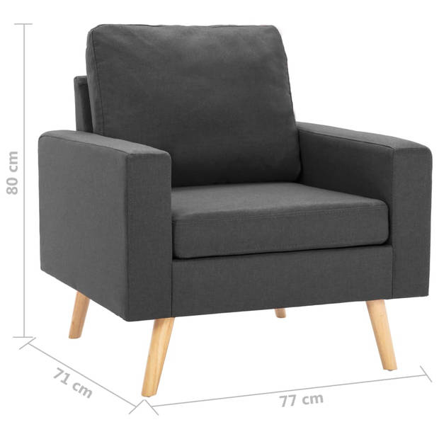The Living Store Fauteuil stof donkergrijs - Fauteuil