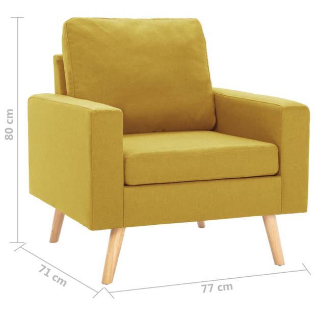 The Living Store Fauteuil - XYZ - Zitmeubel - 77 x 71 x 80 cm - Geel