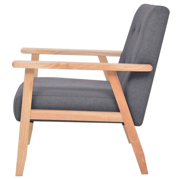 The Living Store Fauteuil Comfort - Fauteuils - 64.5 x 67 x 73.5 cm - Donkergrijs