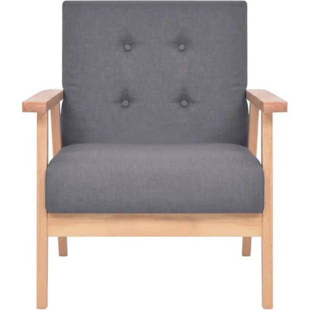 The Living Store Fauteuil Comfort - Fauteuils - 64.5 x 67 x 73.5 cm - Donkergrijs