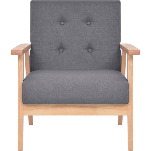 The Living Store Fauteuil Comfort - Fauteuils - 64.5 x 67 x 73.5 cm - Donkergrijs