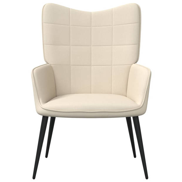 The Living Store Relaxfauteuil - naam - Stoel - 61 x 70 x 96.5 cm - Kleur- crème