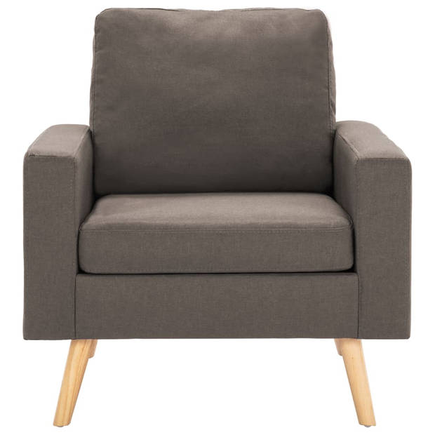 The Living Store Fauteuil - Zitmeubel - 77 x 71 x 80 cm - Taupe