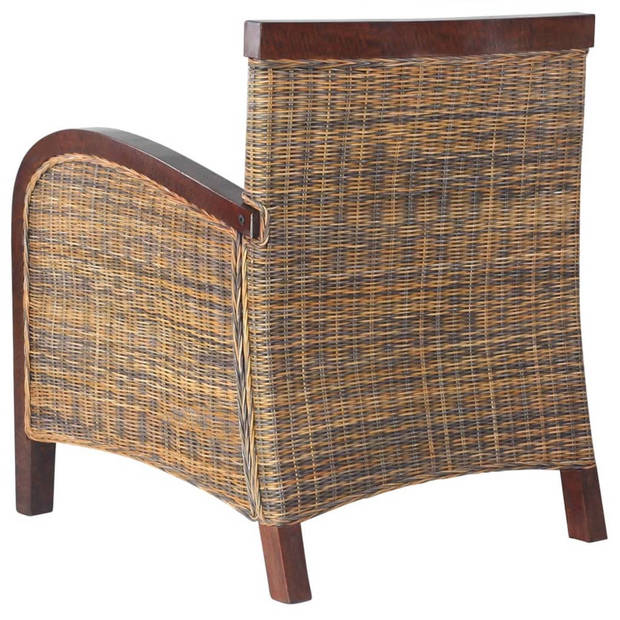 The Living Store Armstoel Rattan - 69 x 66 x 79 cm - Tropische uitstraling