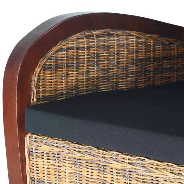 The Living Store Armstoel Rattan - 69 x 66 x 79 cm - Tropische uitstraling