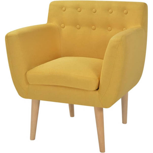 The Living Store Fauteuil X - Fauteuils - 70 x 59 x 74 cm - Geel