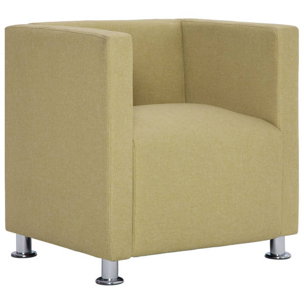 The Living Store Kubus Fauteuil - Groen Polyester - 69x54x71 cm - Ergonomisch Design