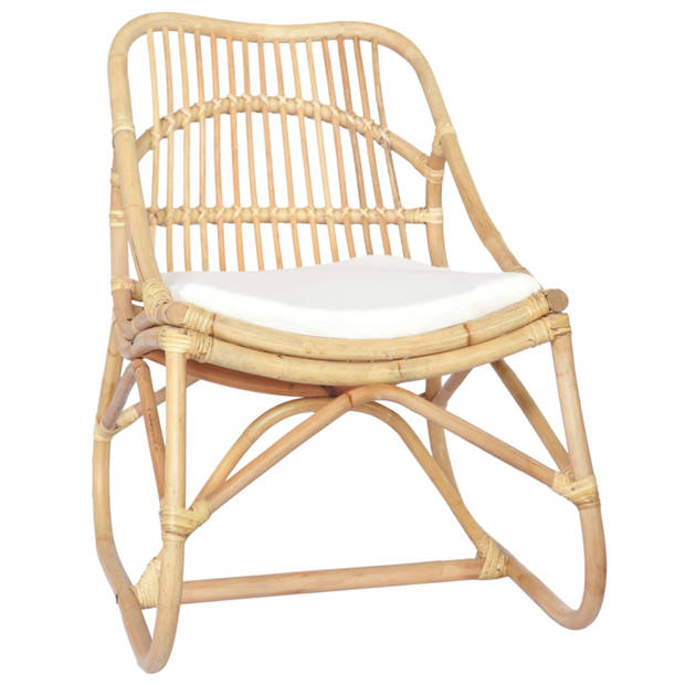 The Living Store Relaxstoel Rattan - 73 x 50 x 78 cm - Comfortabel - Gemakkelijk schoon te maken