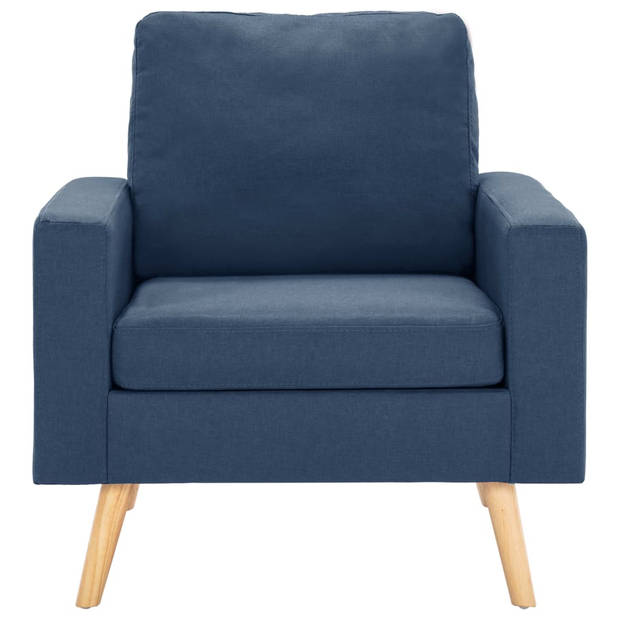 The Living Store Fauteuil - Comfortabele zitervaring - Blauw - 77 x 71 x 80 cm