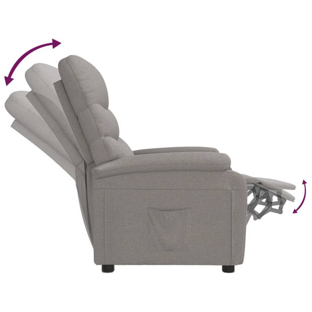 vidaXL Fauteuil verstelbaar stof taupe