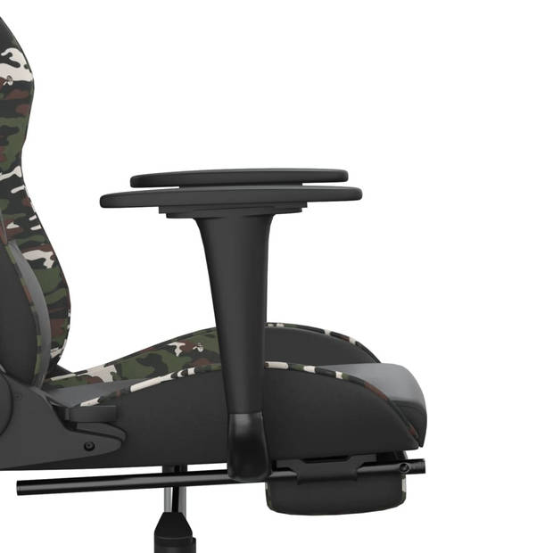 vidaXL Massage gamestoel met voetensteun kunstleer zwart & camouflage