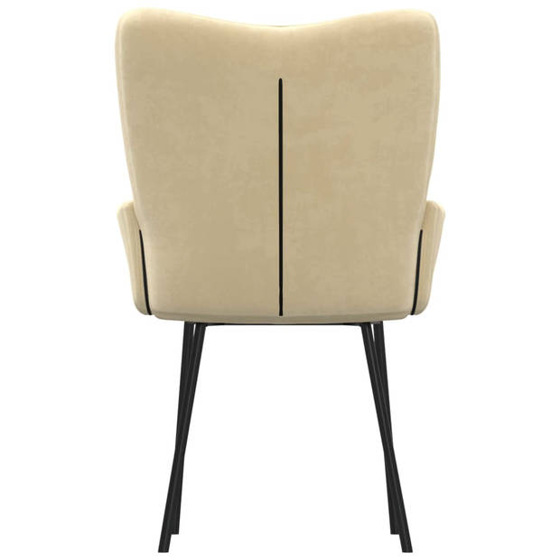 The Living Store Eetkamerstoelen - Fluweel - Crème - 55 x 57 x 81.5 cm - Ergonomisch