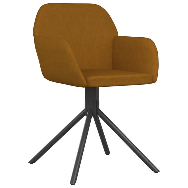 The Living Store Draaibare Eetkamerstoelen - Bruin - 54 x 58.5 x 79.5 cm - Fluweel