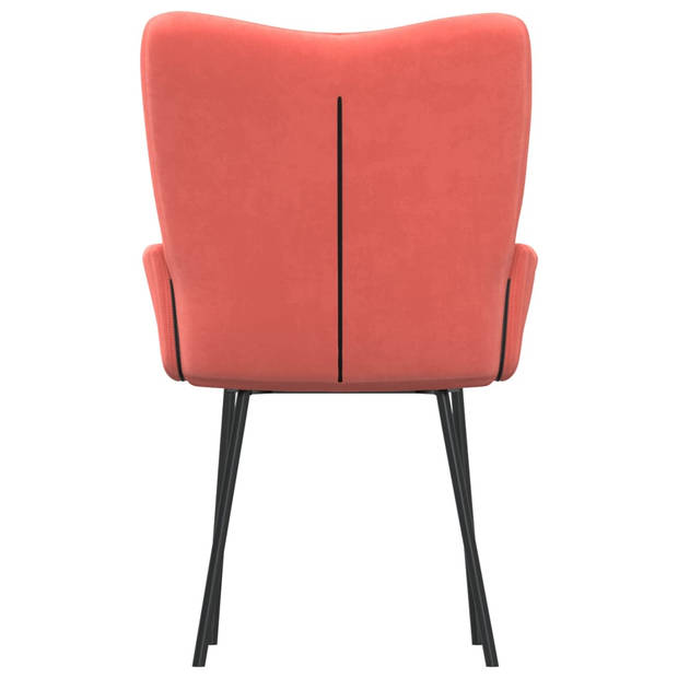 The Living Store Eetkamerstoelen Velvet - Roze - 55x57x81.5 cm - Comfortabel