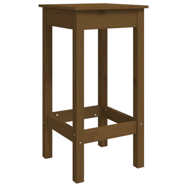 vidaXL Barstoelen 2 st 40x40x78 cm massief grenenhout honingbruin