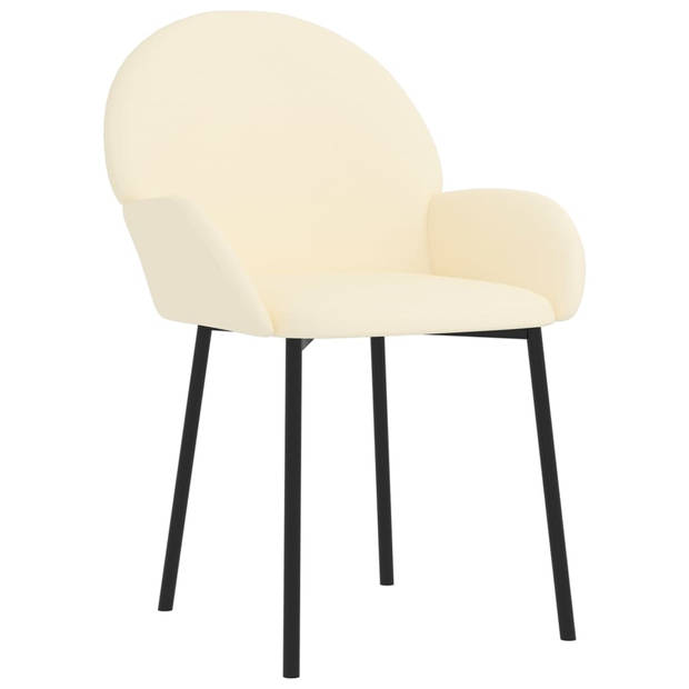 vidaXL Eetkamerstoelen 2 st kunstleer crèmekleurig