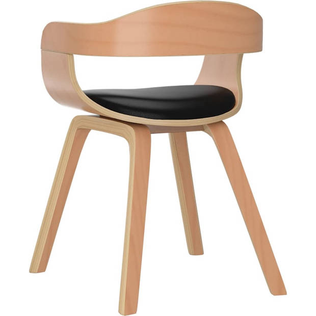 The Living Store Eetstoelen - Keukenstoelen - 49x51x70 cm - Zwart/lichthout