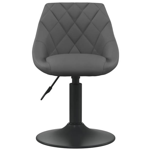 The Living Store Draaibare Eetkamerstoelen - Donkergrijs - 46x44x(62.5-77.5)cm - Fluweel en Staal