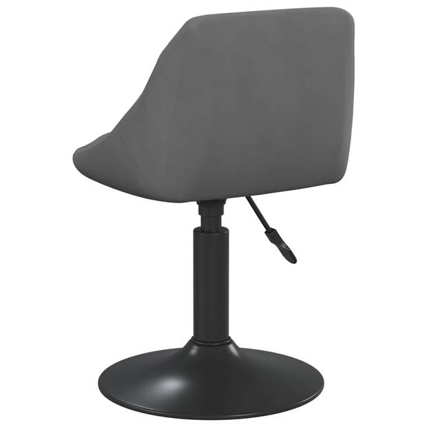 The Living Store Draaibare Eetkamerstoelen - Donkergrijs - 46x44x(62.5-77.5)cm - Fluweel en Staal