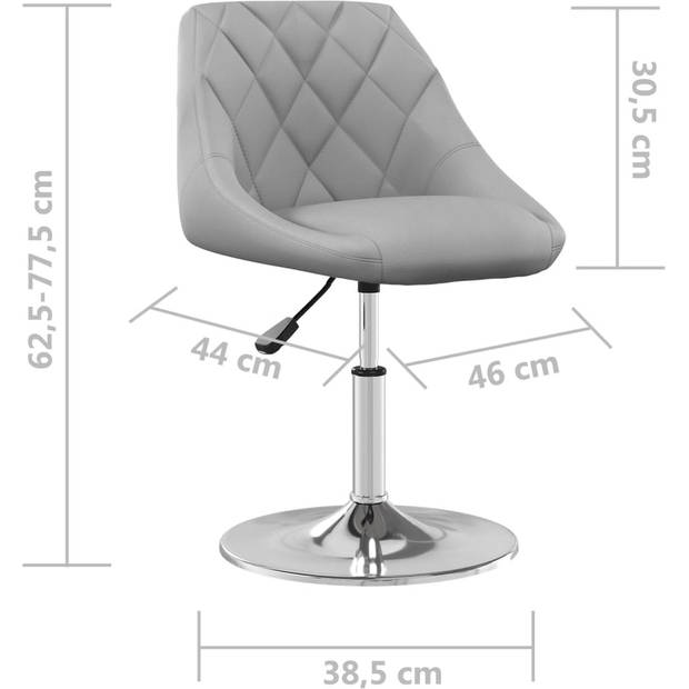 The Living Store Eetkamerstoelen - fluweel - 46 x 44 cm - lichtgrijs