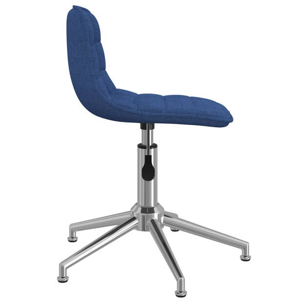 vidaXL Eetkamerstoelen draaibaar 4 st stof blauw