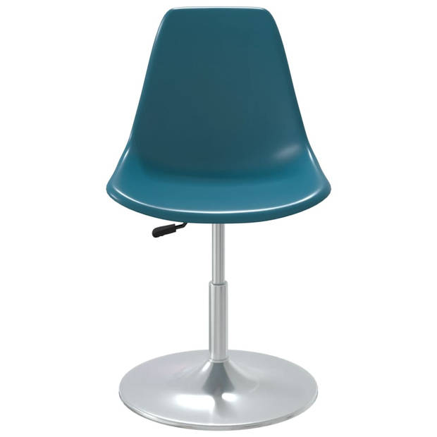 The Living Store Eetkamerstoelen - Turquoise - PP en verchroomd metaal - 46 x 56 cm - Ergonomisch