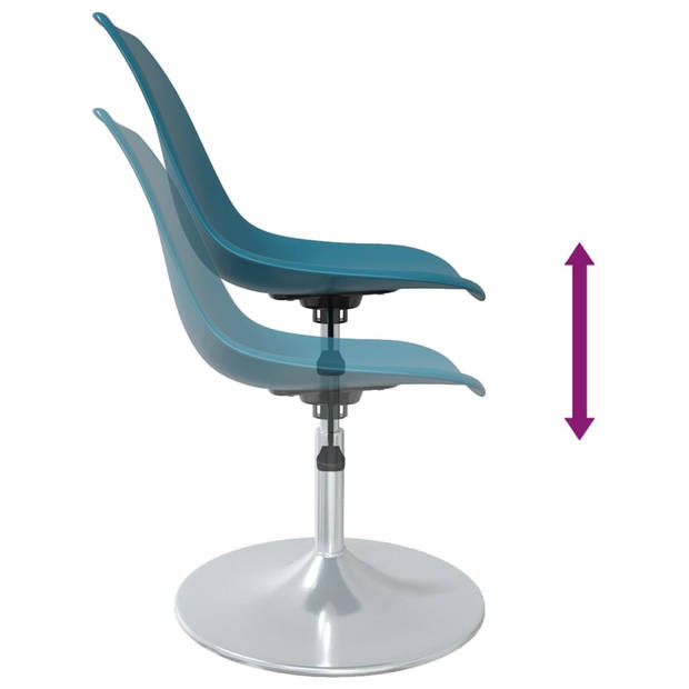 The Living Store Eetkamerstoelen - Turquoise - PP en verchroomd metaal - 46 x 56 cm - Ergonomisch