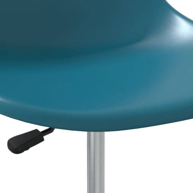 The Living Store Eetkamerstoelen - Turquoise - PP en verchroomd metaal - 46 x 56 cm - Ergonomisch